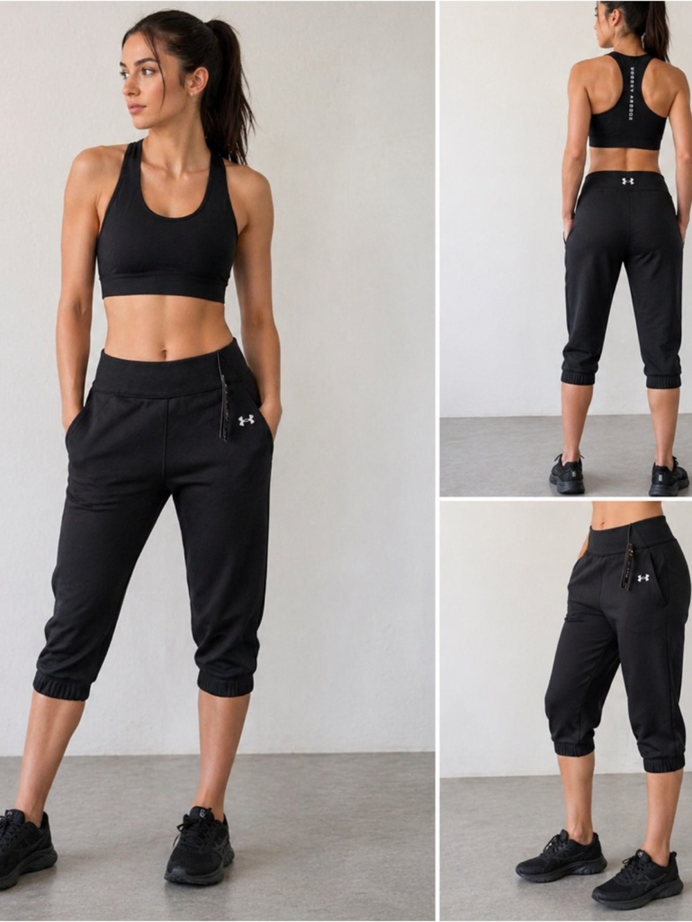 Under Armour Softball Pants Cropped youth black Small SPCH 4-Way Stretch New NWT